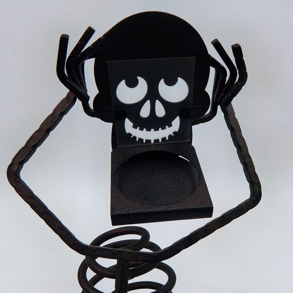 PartyLite Mr. Bones Metal Skeleton Halloween Tealight Candle Holder Retired - Picture 10 of 15